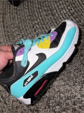 Nike Kids' Air Max Turquoise/Black/Purple/Yellow Sneaker